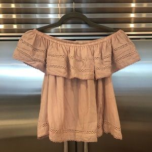 Aritzia Wilfred Mauve Off the Shoulder Top Size XS